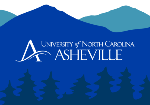 blue mountains with UNCA logo