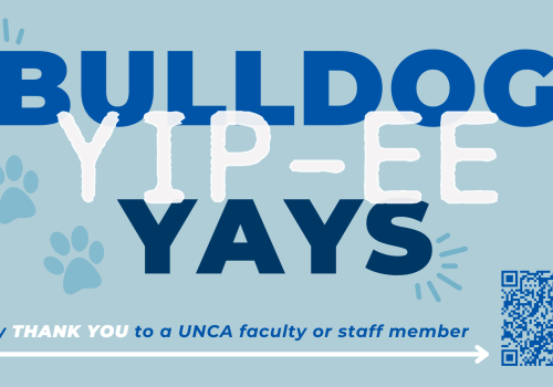 Bulldog Yip-ee-yays banner with pawprints