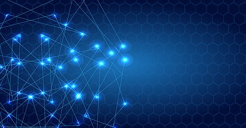 wires lighting up in blue